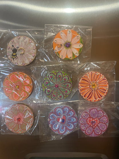 3 inch hand painted wooden magnet fridge friends