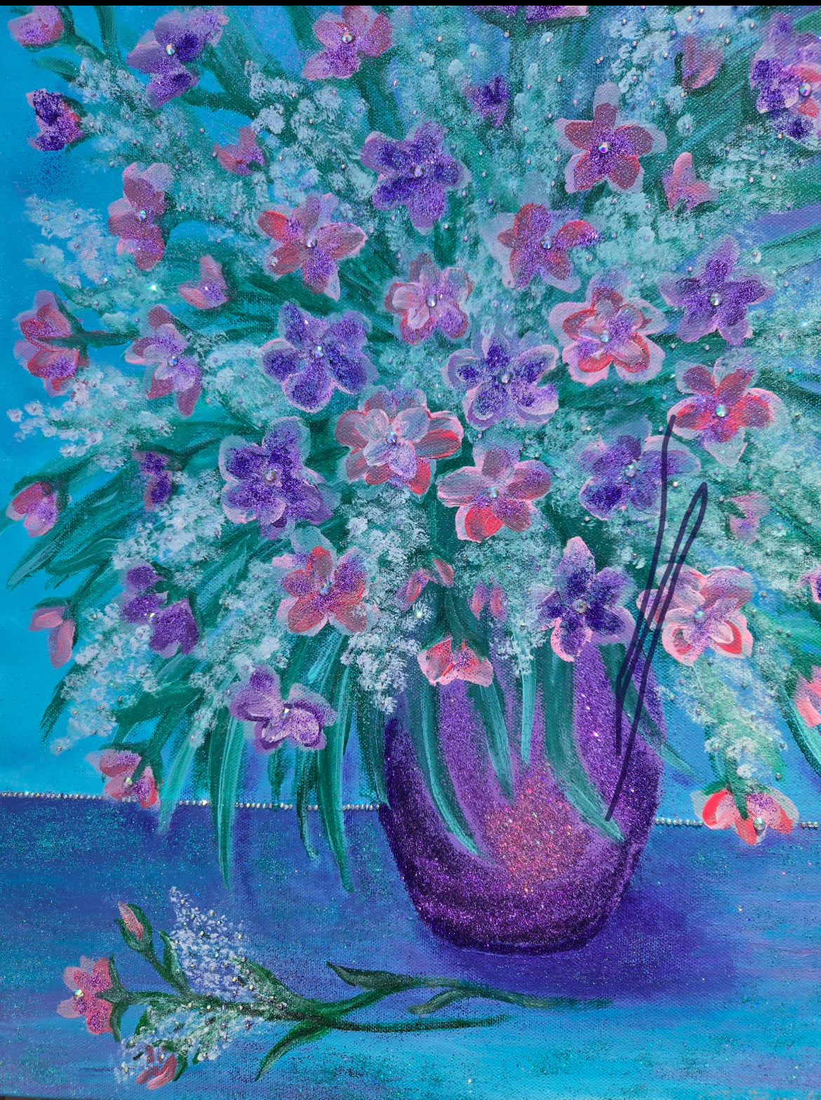 Jeweled Bouquet - Mixed Media