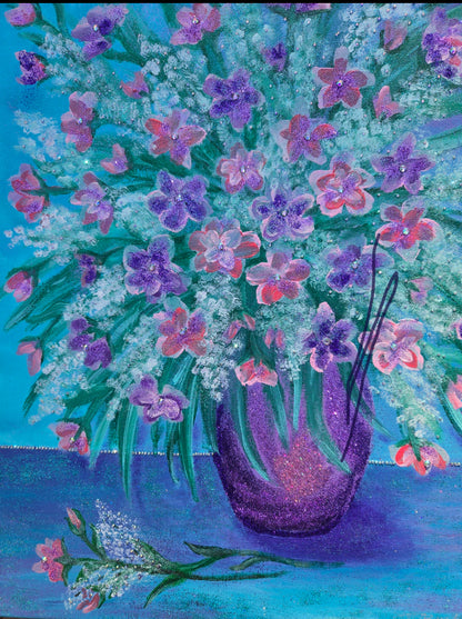 Jeweled Bouquet - Mixed Media