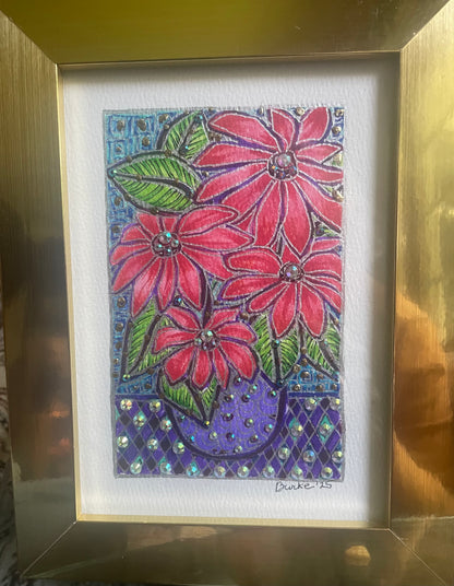 Bejeweled 4”x6” Mini Paintings – Original Hand-Painted Flowers, Landscapes, Seascapes & Holiday Scenes