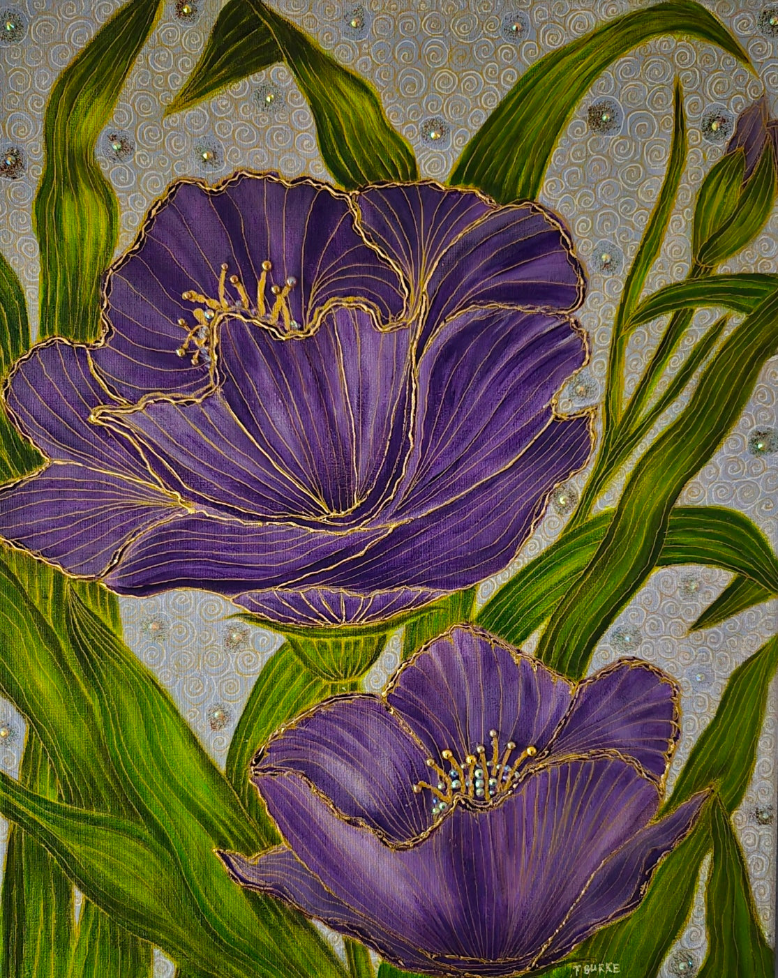 Purple Embellished Opulence - Mixed Media