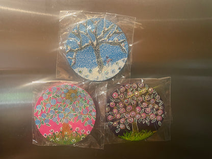 3 inch hand painted wooden magnet fridge friends